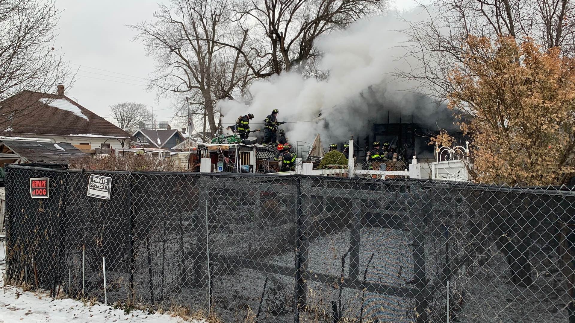 The fire happened Tuesday at a home in the 1300 block of Calhoun Street, near East Raymond Street and Interstate 65, around 9 a.m.