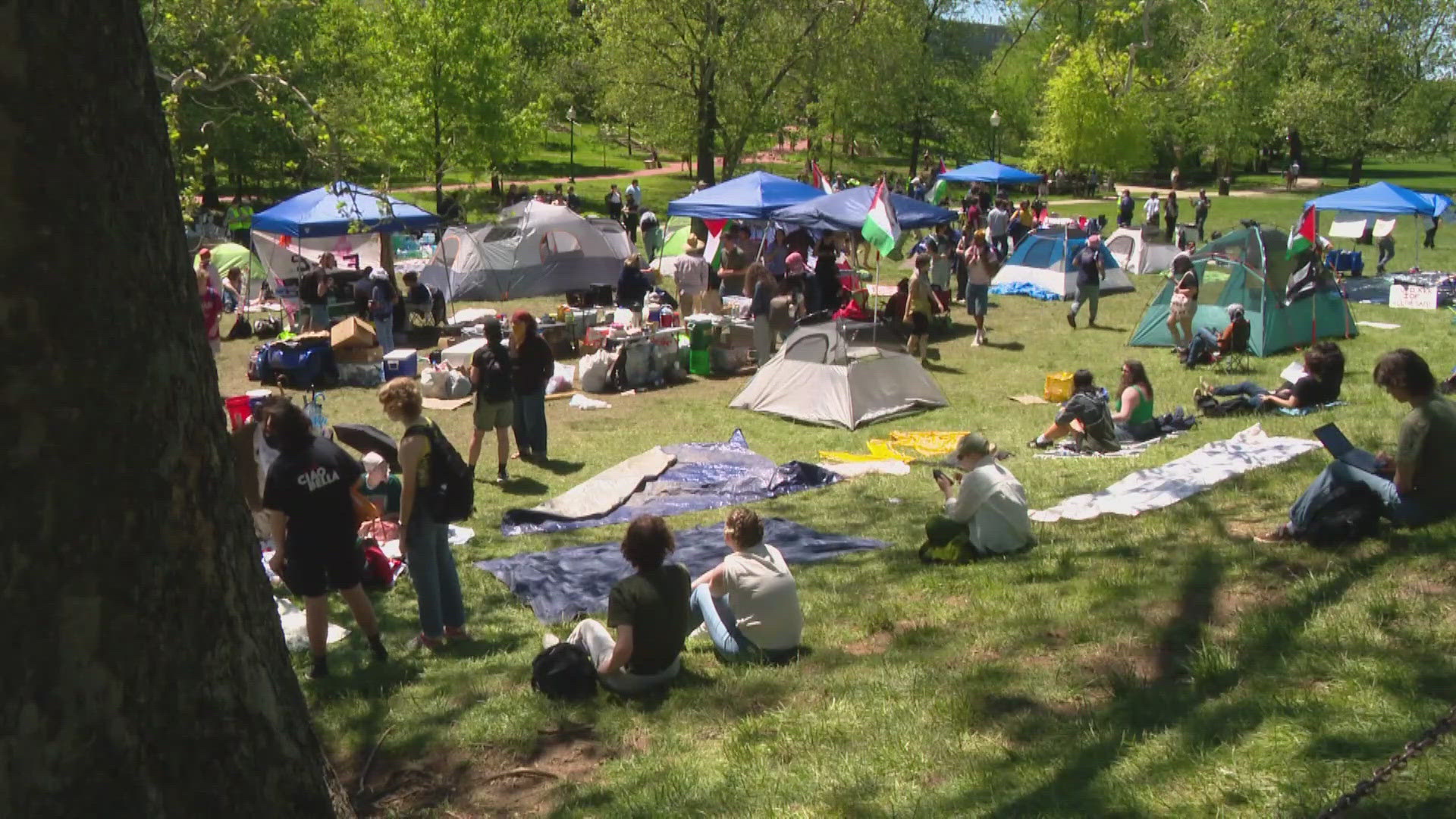 Protests on the Bloomington campus continued Tuesday.