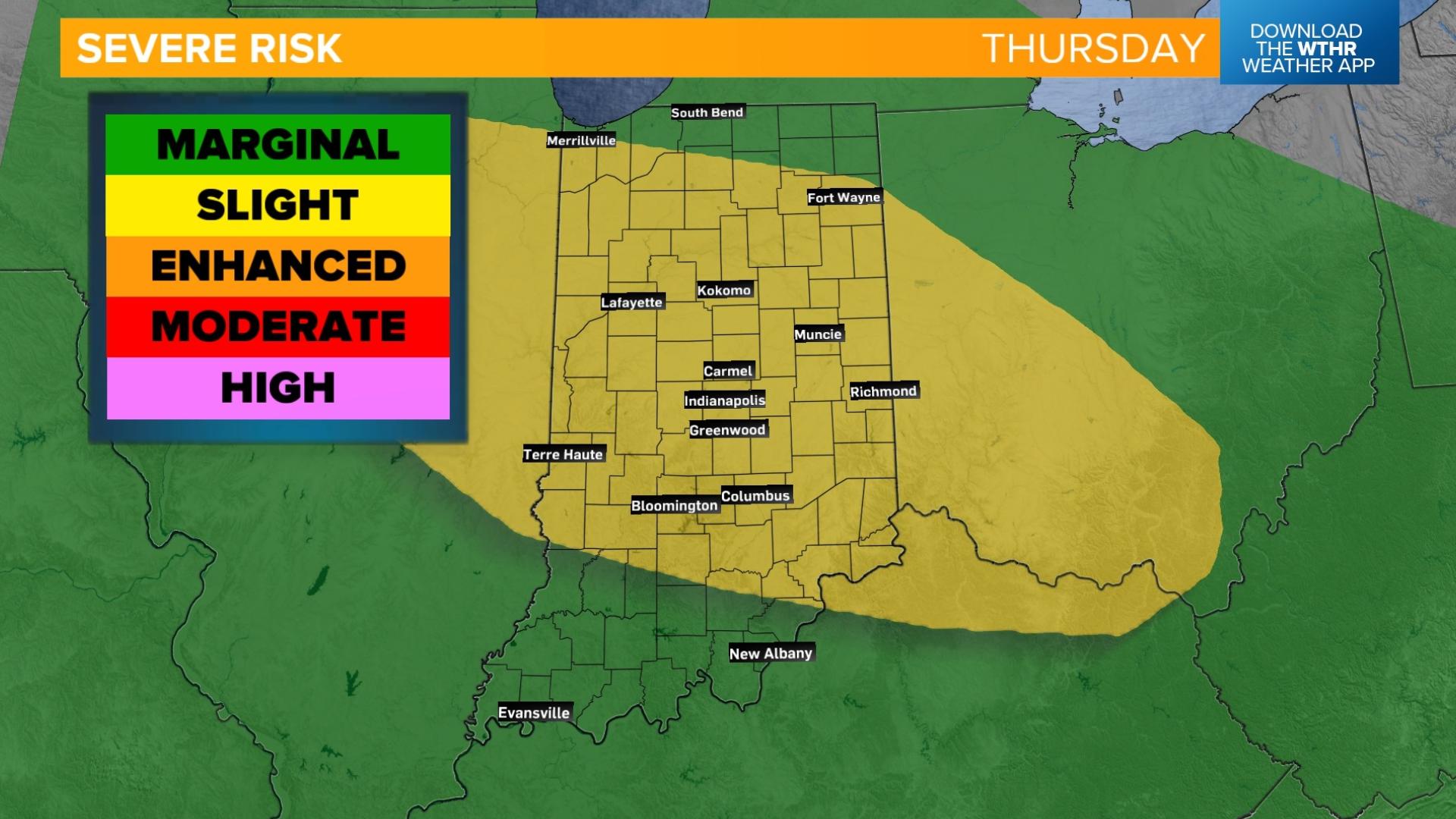 Severe weather risk across Indiana Wednesday | wthr.com