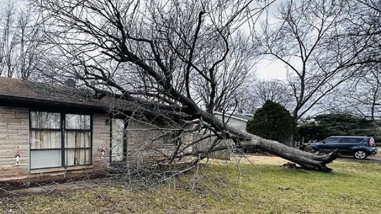 High winds cause damage, power outages across central Indiana
