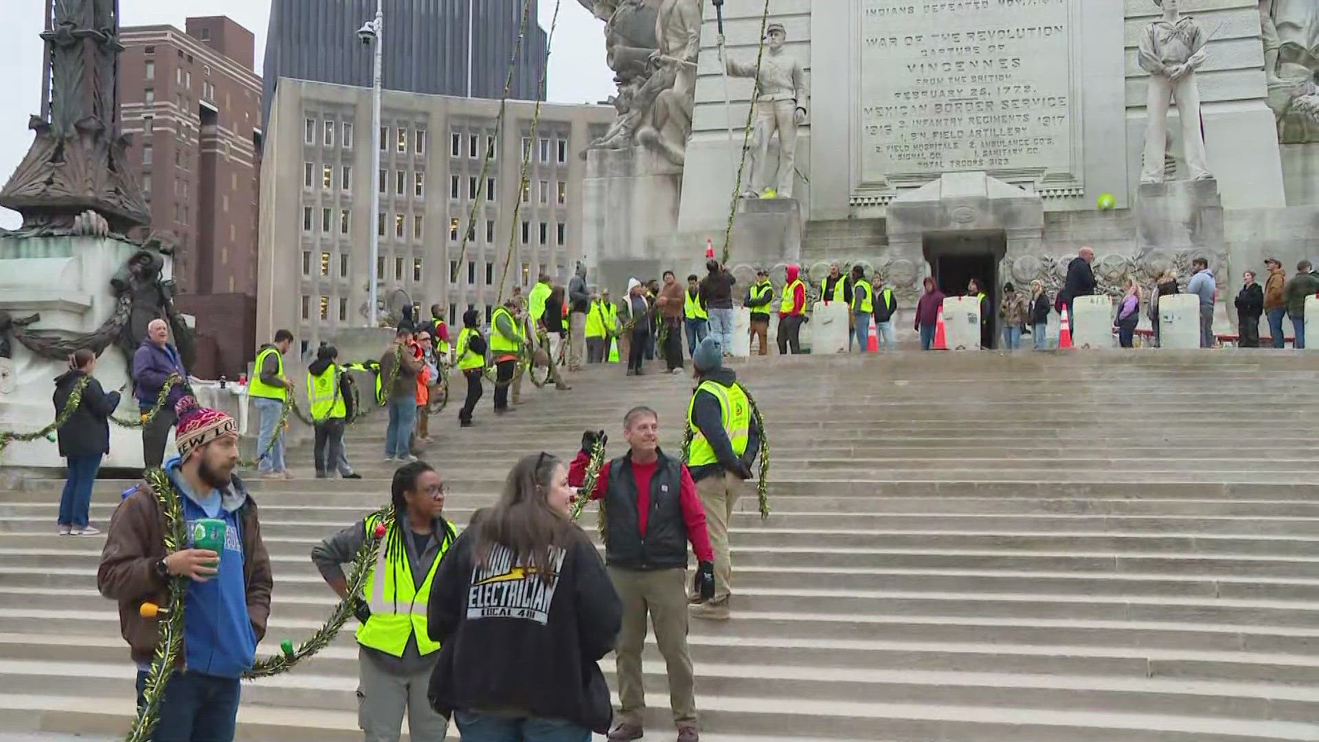 The annual holiday tradition on Monument Circle airs at 6 p.m. Friday, Nov. 29 on WTHR Channel 13 and WTHR+.