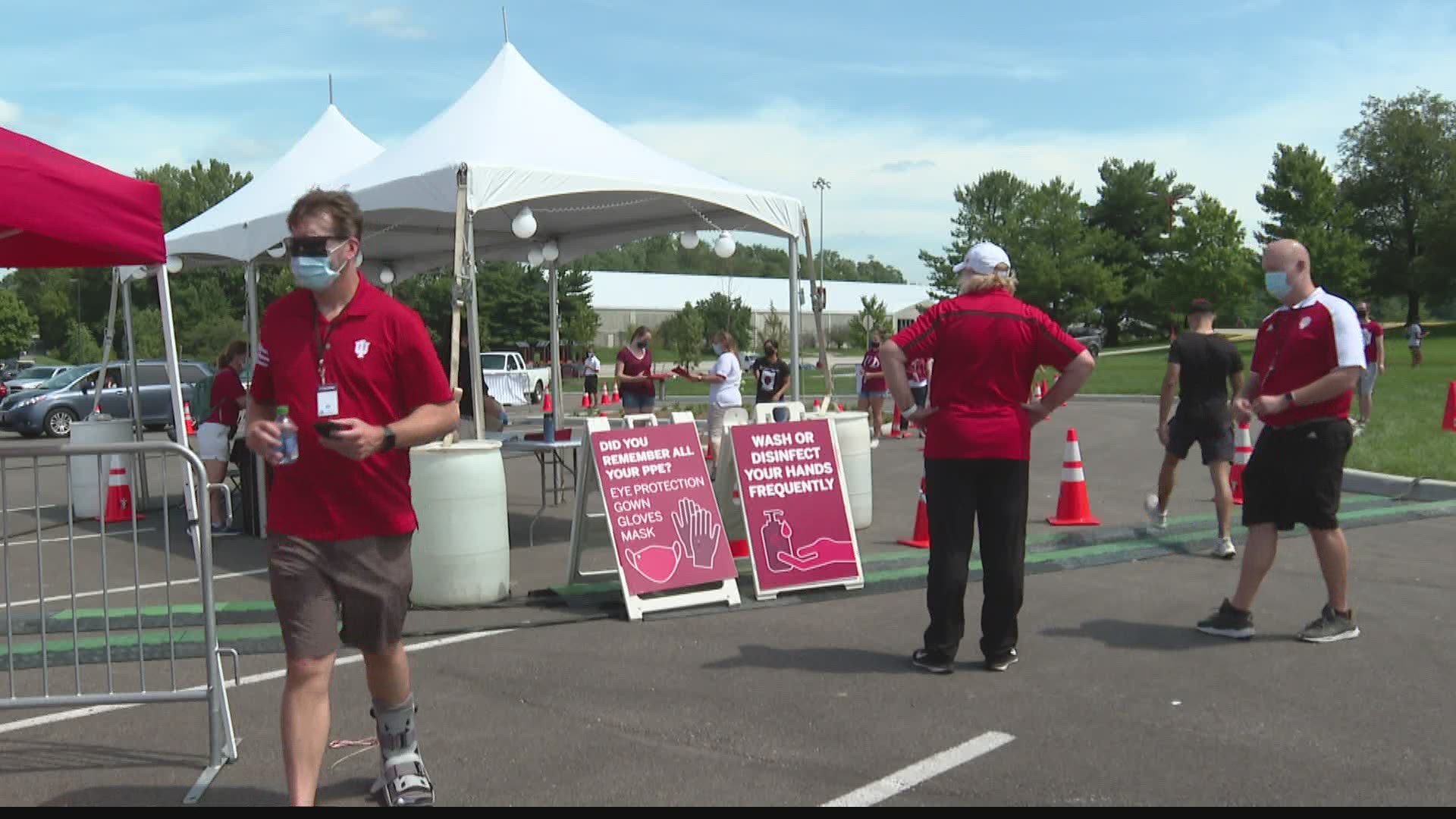 Sunday marked the first day of students moving back into campus housing at Indiana University but before they could move in, they had to take a COVID-19 test.