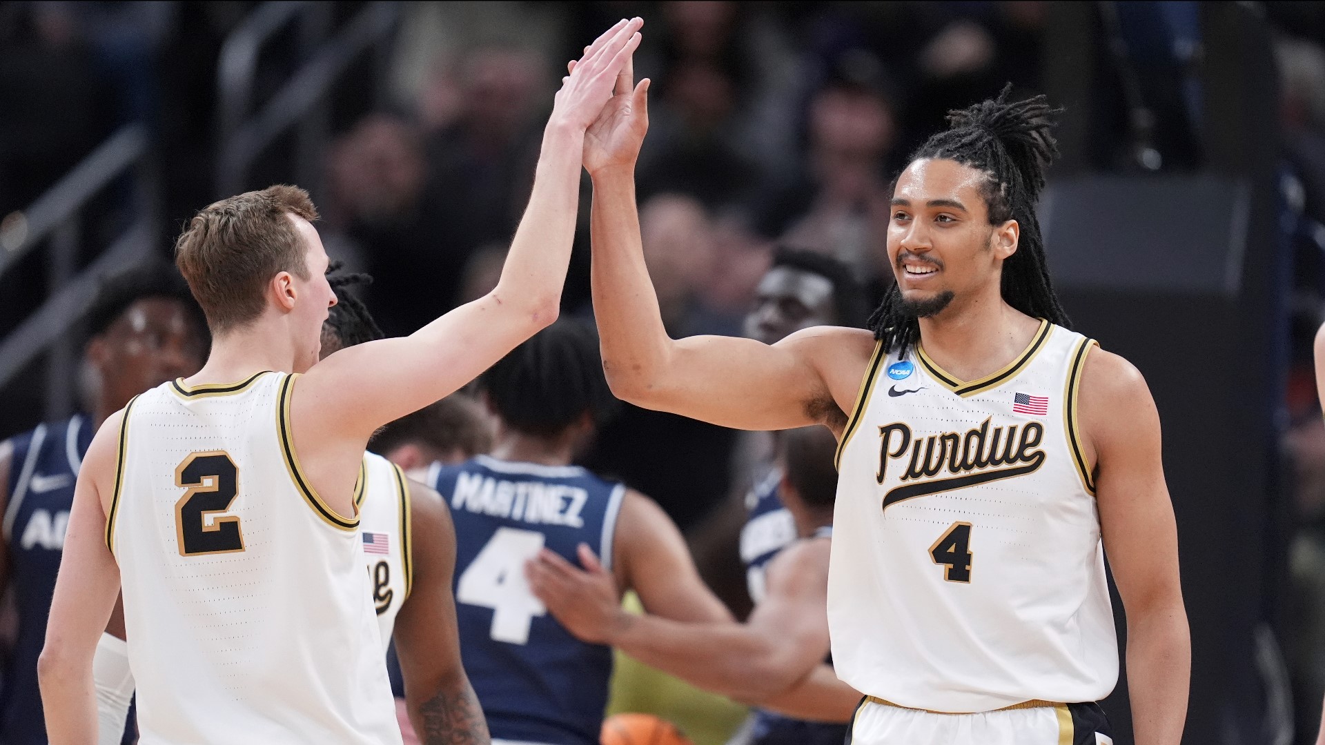 13Sports director Dave Calabro and 13Sports reporter Dominic Miranda recap Purdue men's basketball's second round victory over Utah State.