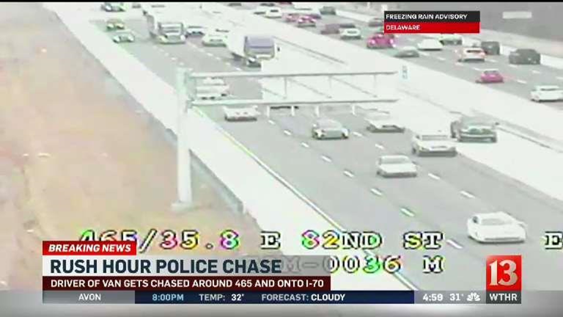 Suspect in custody after highspeed police chase on I465, I70