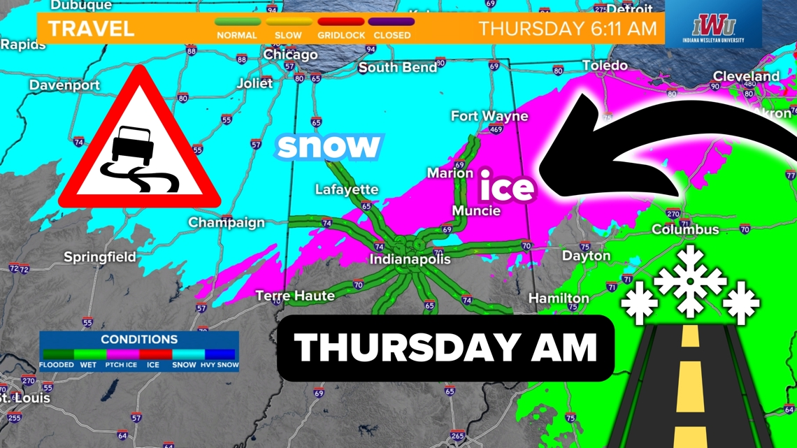 Tracking where the roads are the most icy and snowy Thursday morning ...
