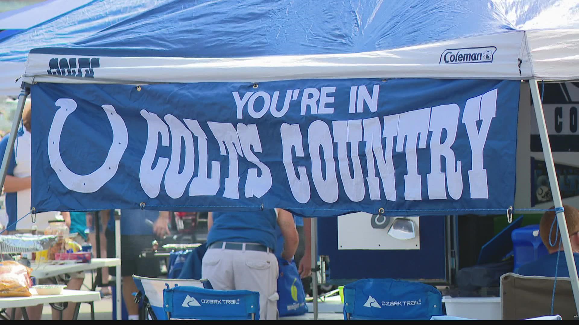 Indianapolis Colts fans enjoy Lucas Oil Stadium tailgating in Week 1