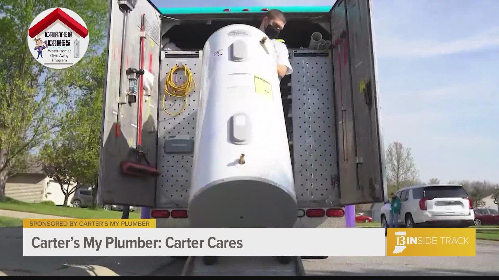 The Carter Cares program donates hot water heaters to families in need.