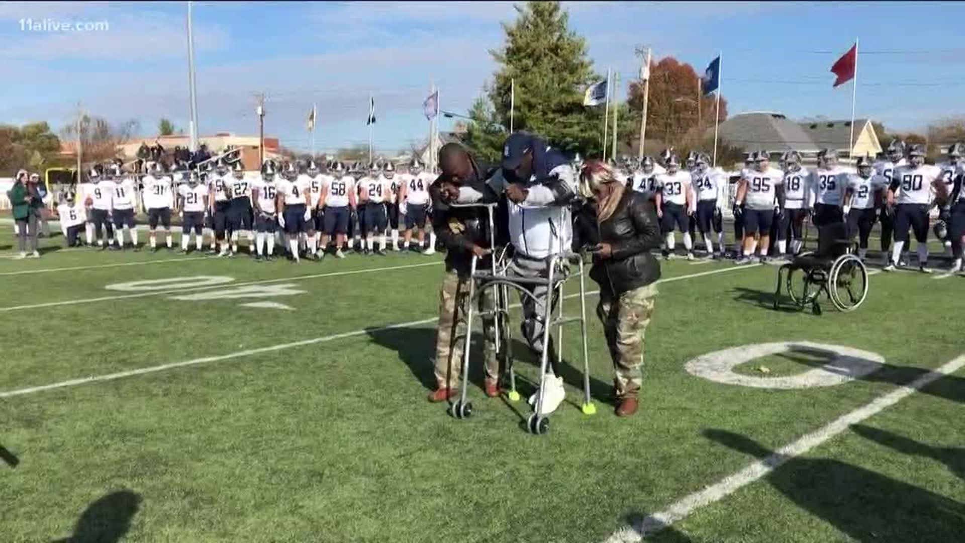 Football player walks after being told he likely wouldn't