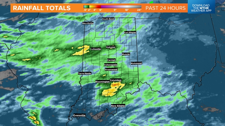 How much did Indiana pick up from rain and storms last night? | wthr.com