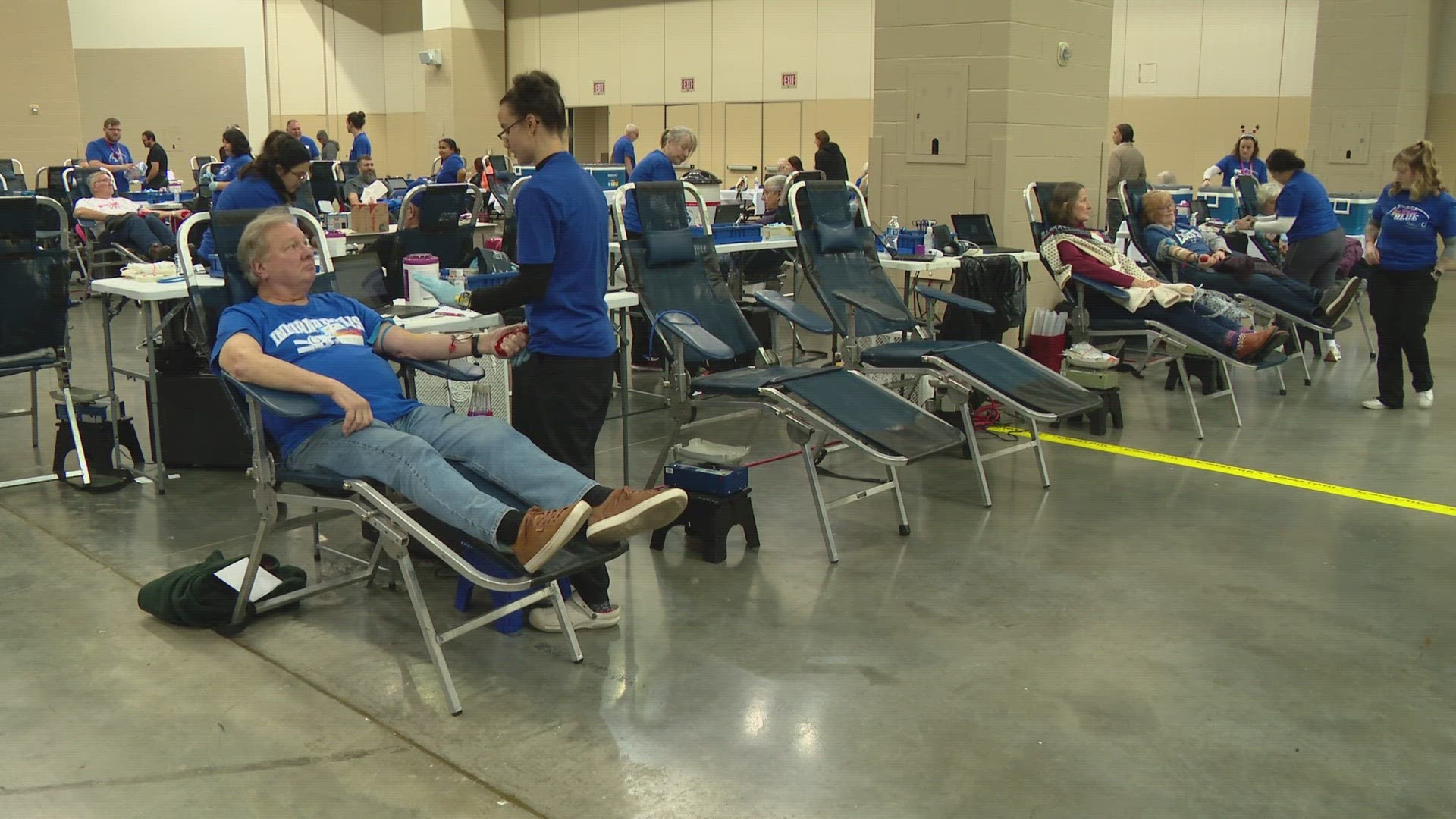 This is Indiana's largest single-day blood drive with around a thousand people expected to donate today.