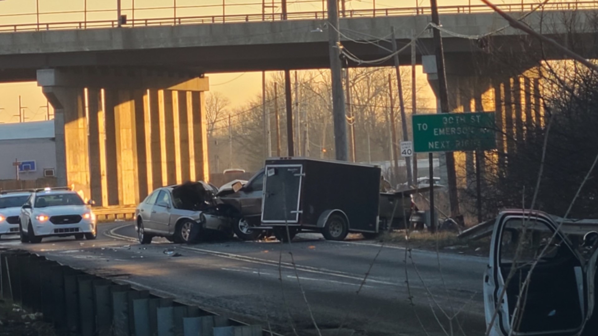 The two-vehicle crash happened Thursday at the Massachusetts Avenue and East 30th Street intersection around 7:45 a.m.