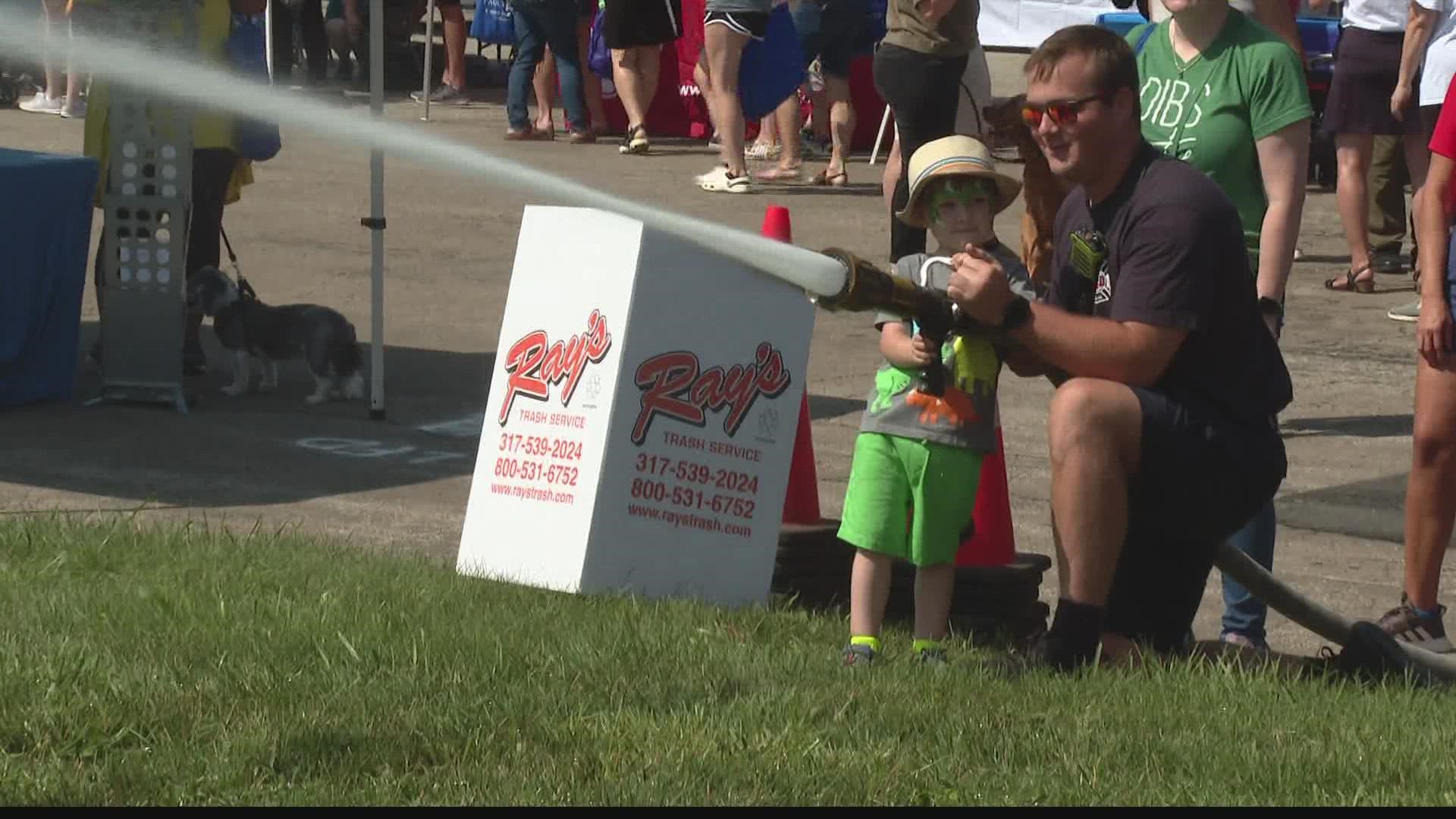 Families came out to meet first responders Saturday in Lawrence.