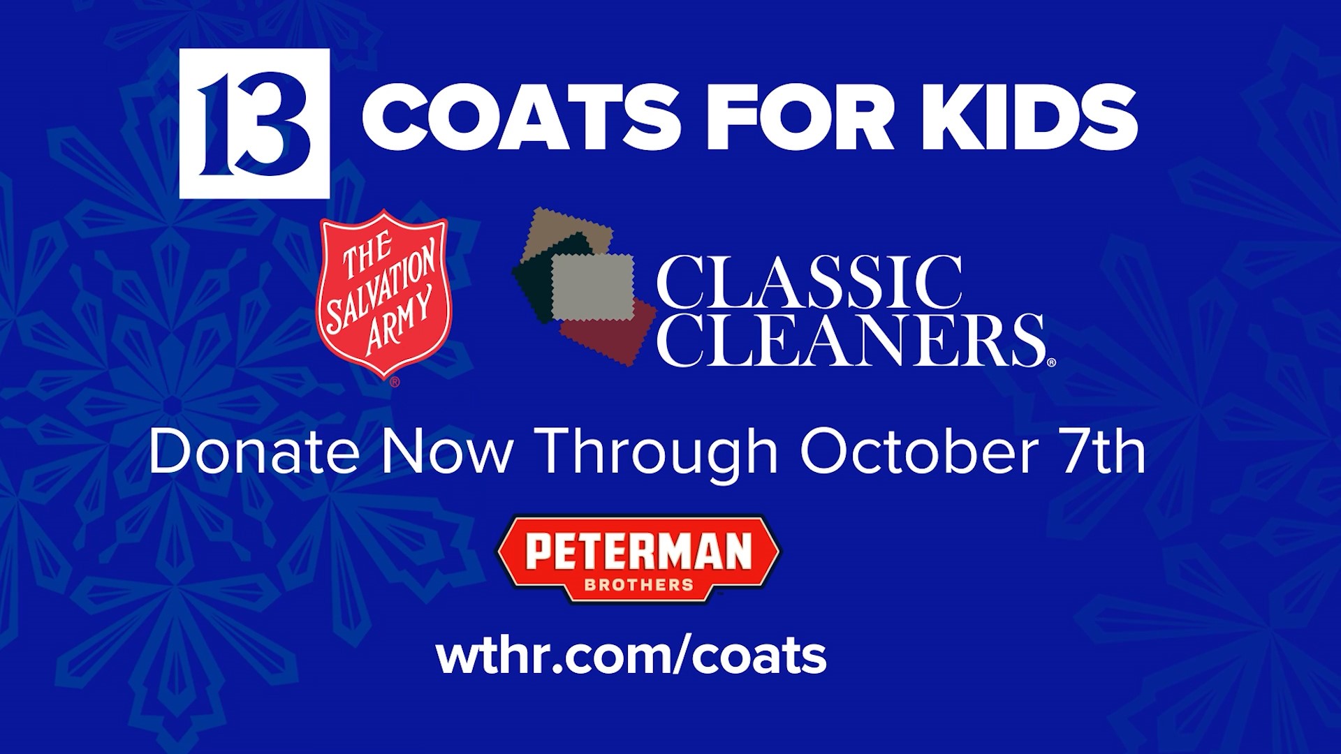 Donate any new or gently used kids coats at any Classic Cleaners.