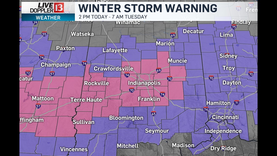 Winter Storm Warning Begins At 2 PM Today