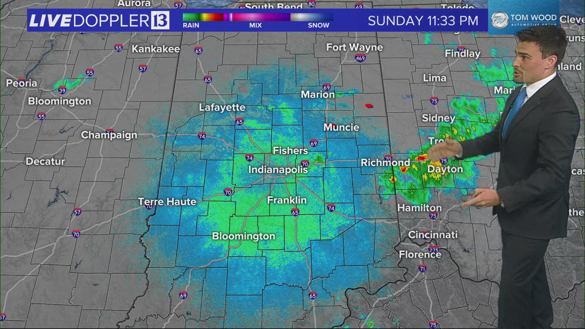 13News meteorologist Matt Standridge recaps Sunday evening's storm damage and takes a look at how much more rain could be on its way to central Indiana.