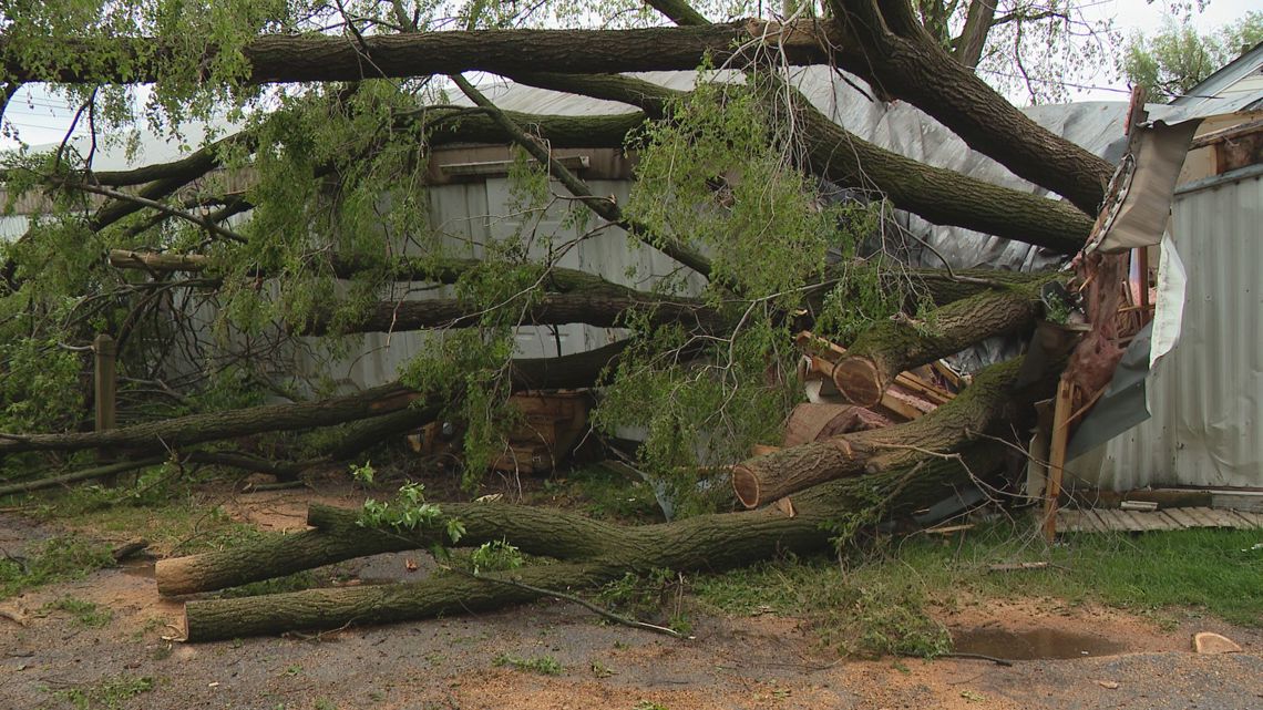 Severe storms swept through central Indiana Thursday afternoon, causing significant damage in a west side mobile home community
