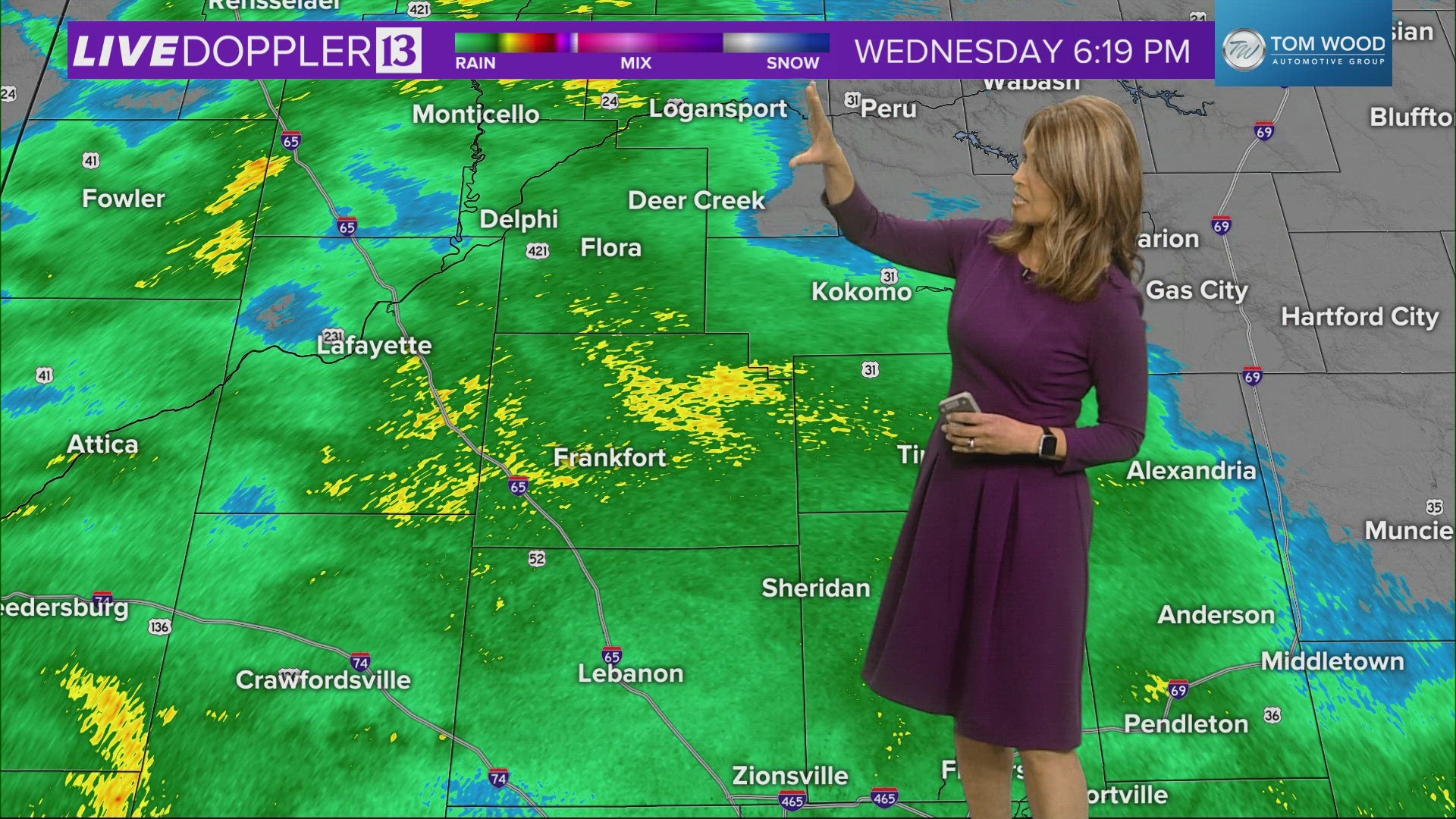 13News meteorologist Angela Buchman is tracking how much rain central Indiana could get Wednesday evening.