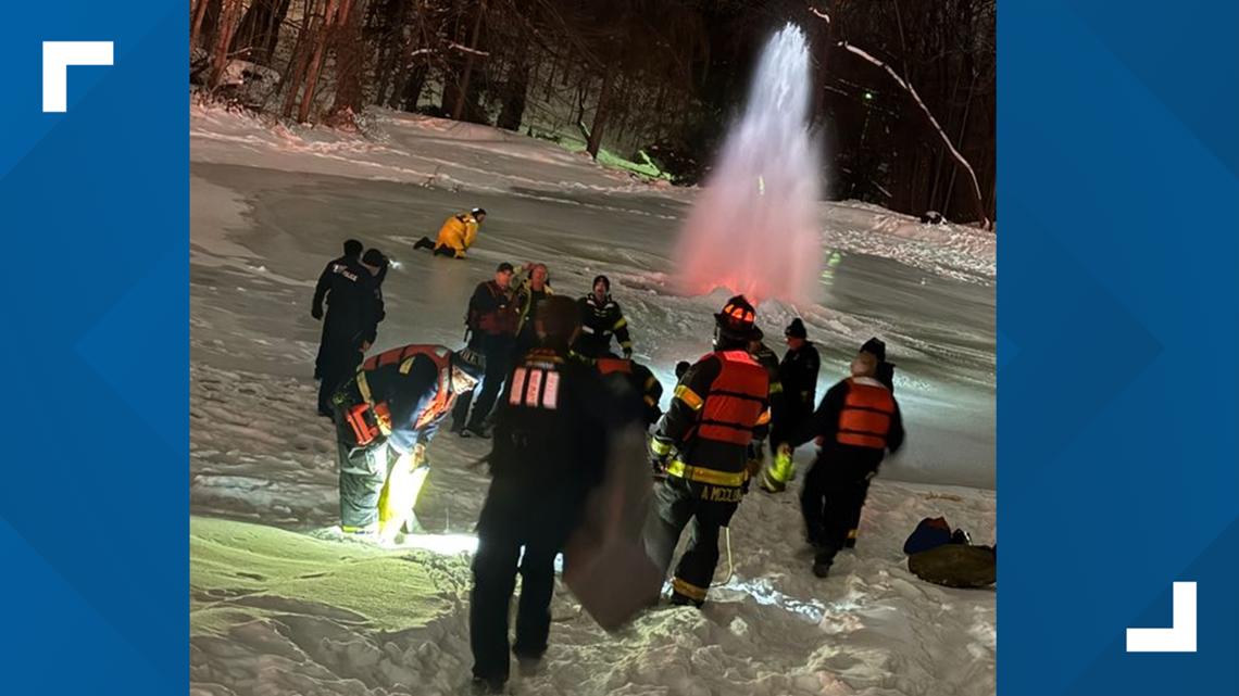 IFD rescues 35-year-old man who fell through ice on retention pond in Indianapolis after trying to get a selfie