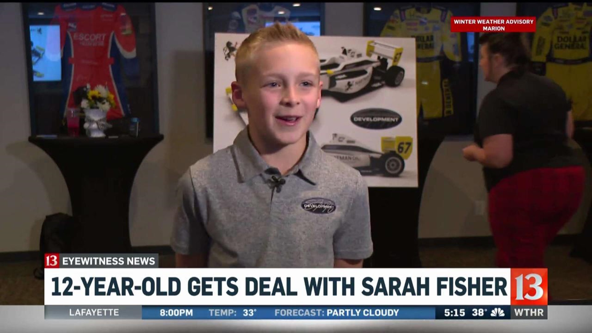 12-year-old gets deal with Sarah Fisher