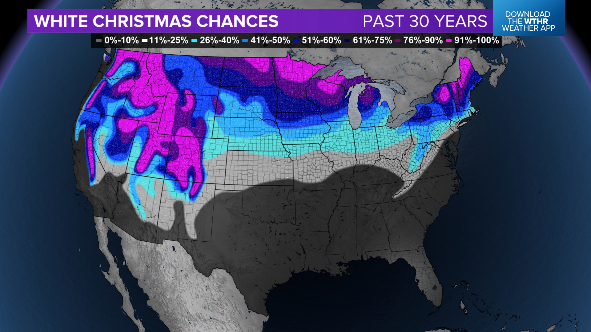 Who is getting a white Christmas this year 2024, and who will stay