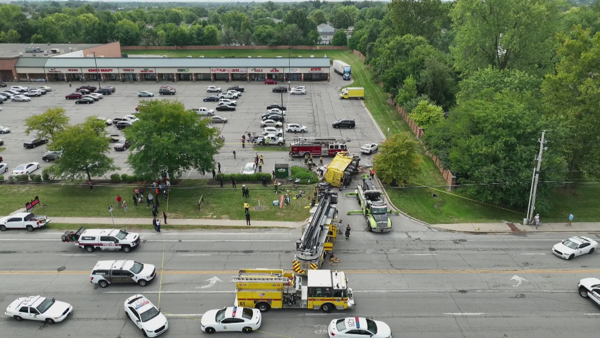 13News reporter Angelica Pickens reports from 71st and Georgetown where a garbage truck tipped over and fell on another vehicle, killing at least one person.