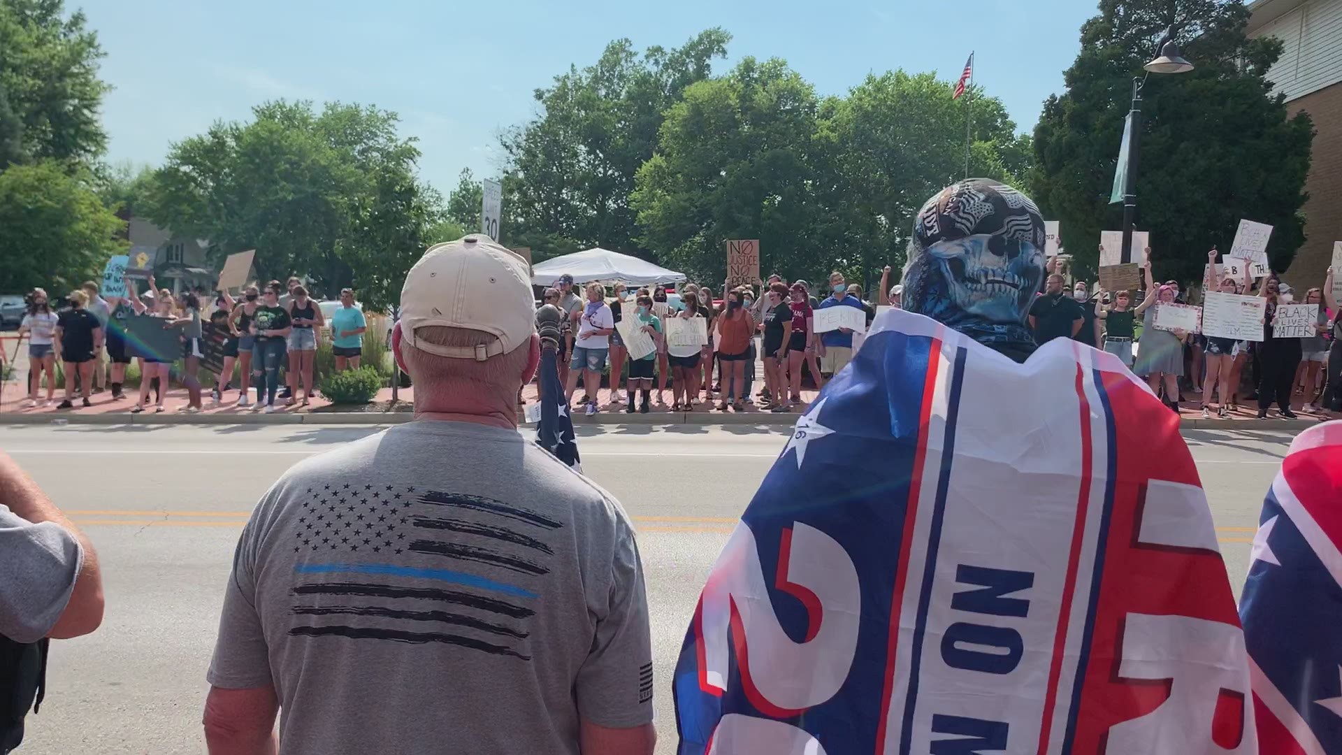 A Black Lives Matter protest became heated at times in Mooresville Friday night.