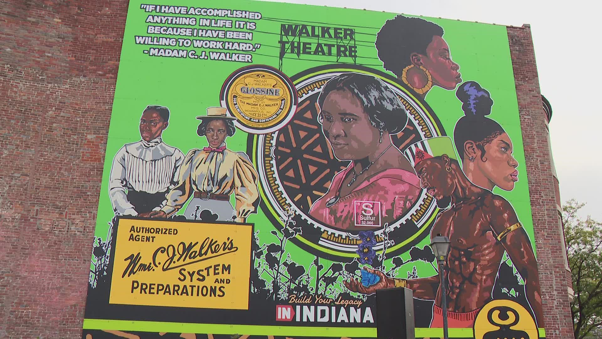 Artist Tasha Beckwith spent two months creating the mural dedicated to the Indiana icon.