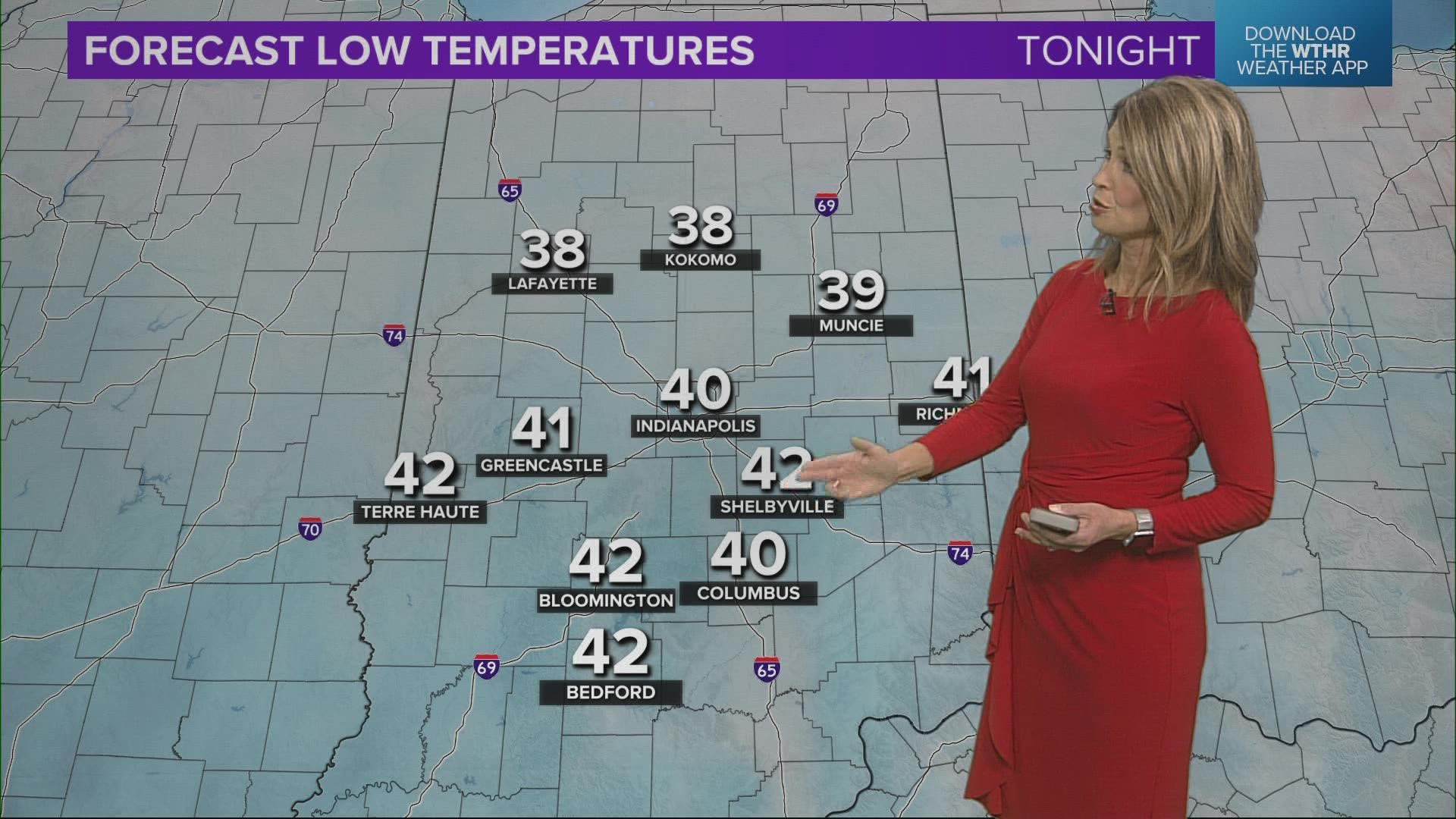 Angela has your latest forecast. Get more updates with the WTHR Weather app.