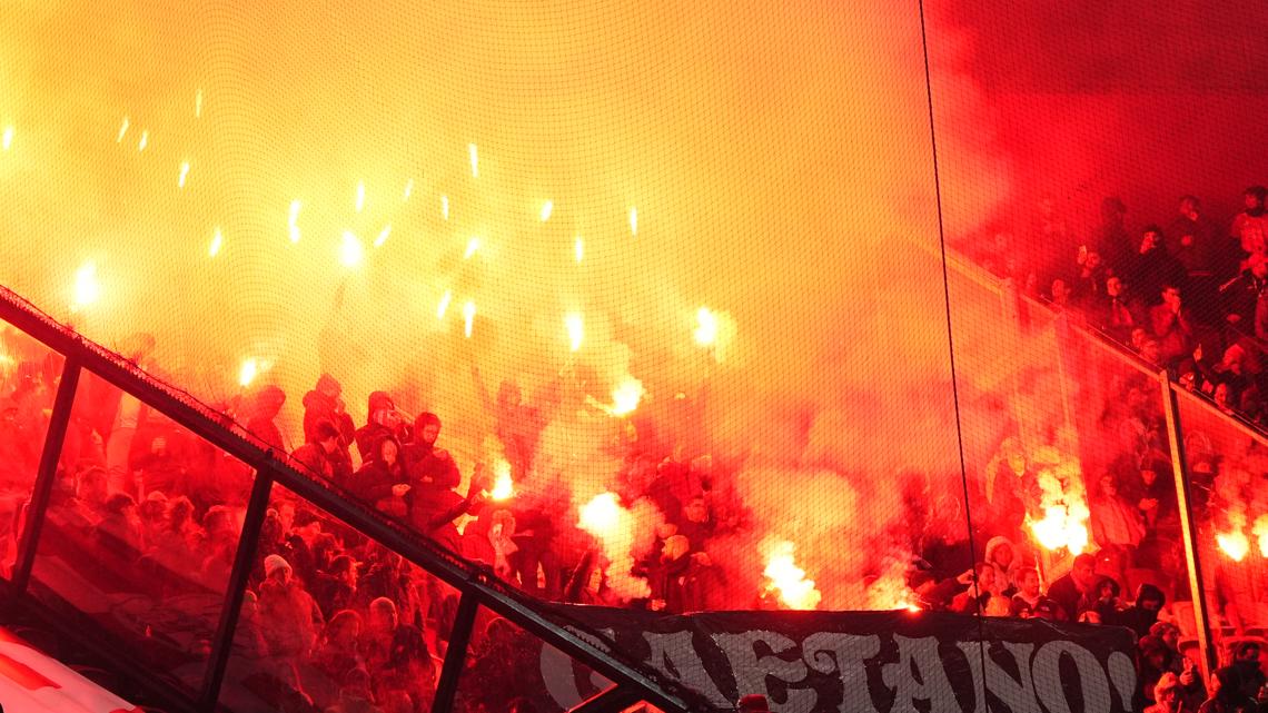 Dutch soccer game abandoned because of fireworks and flares