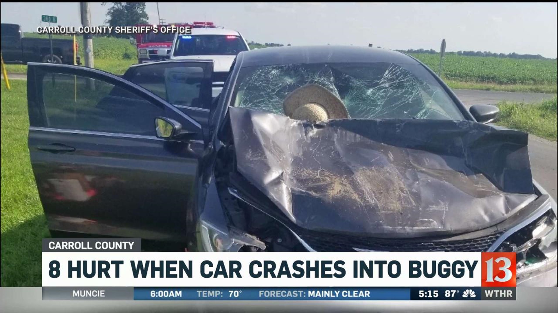 4 adults, 4 children injured after car crashes into horse and buggy in ...