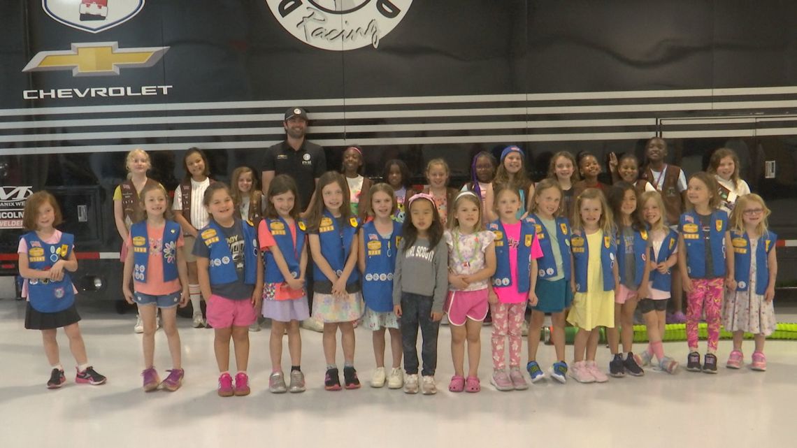 Central Indiana Girl Scouts get a behind-the-scenes look at an IndyCar team