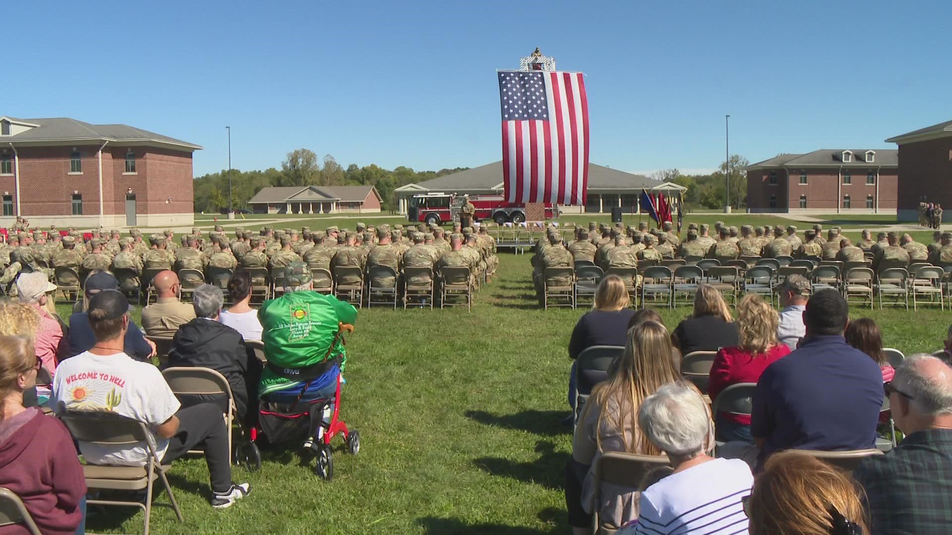 Approximately 300 Indiana national guardsmen left Camp Atterbury last week. They will be deployed for around 9 months.