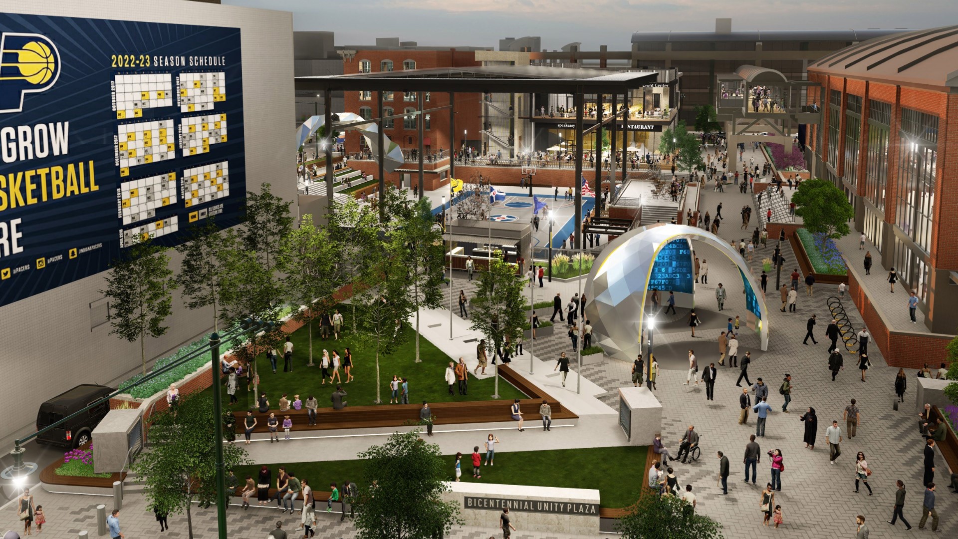 SNEAK PEEK Outdoor plaza at Gainbridge Fieldhouse