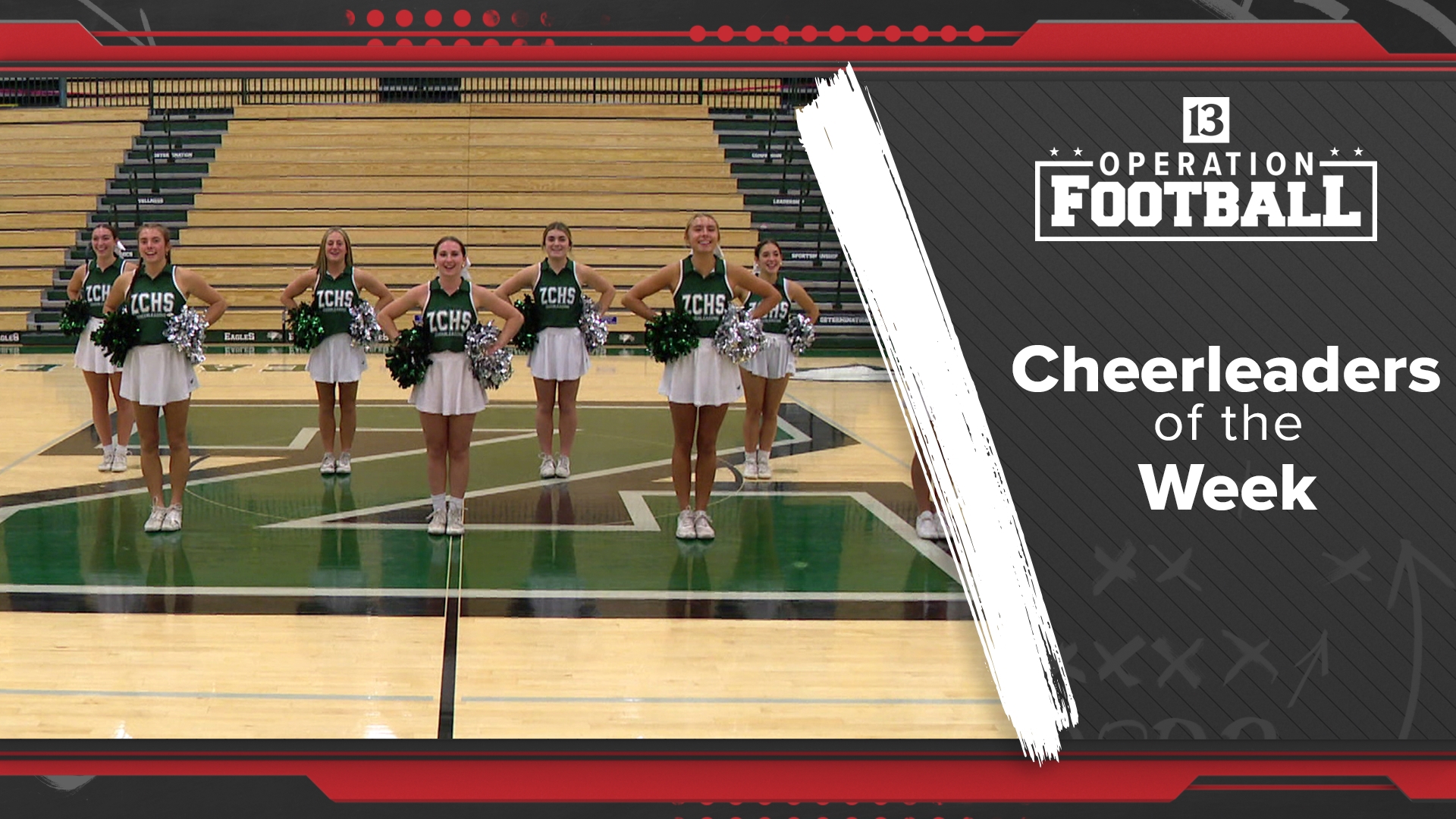 The cheerleaders of Zionsville Community High School perform as the Operation Football Cheerleaders of the Week!