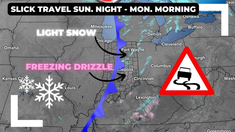 Freezing drizzle, light snow expected Sunday night in central Indiana | Live Doppler 13 Weather Blog