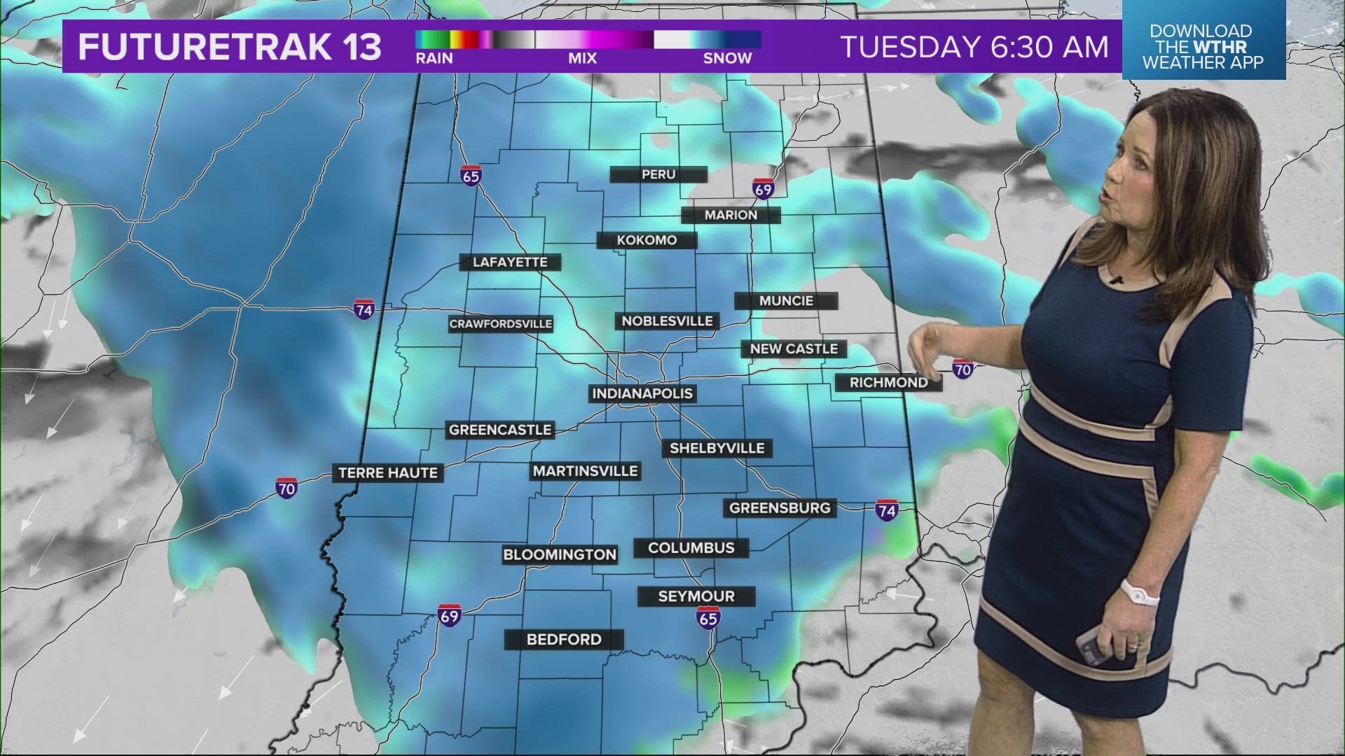 13News meteorologist Kelly Greene gives her penultimate forecast as a WTHR meteorologist. She's tracking rain and snow in central Indiana for next week.