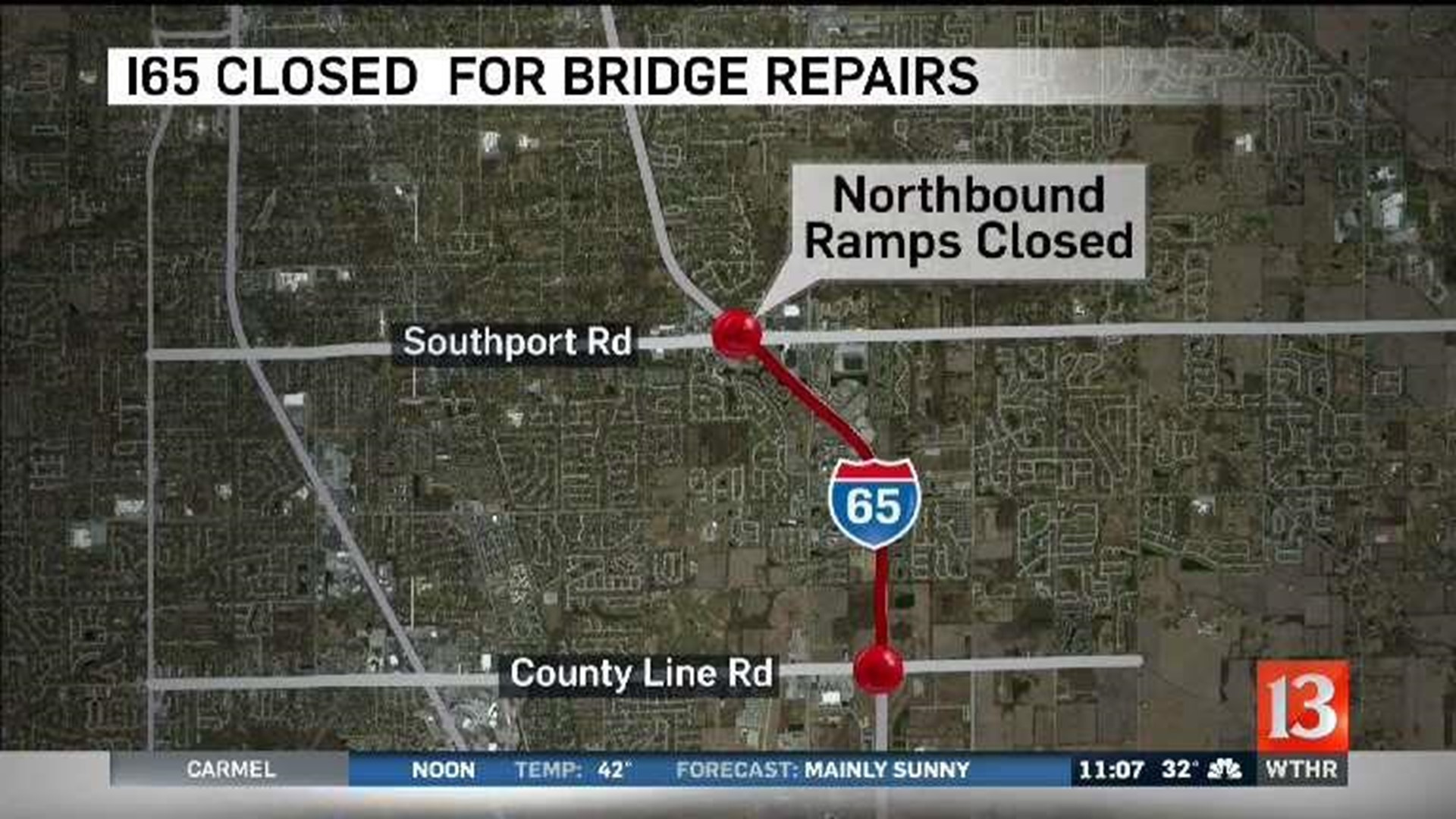 I-65 closed for bridge repairs