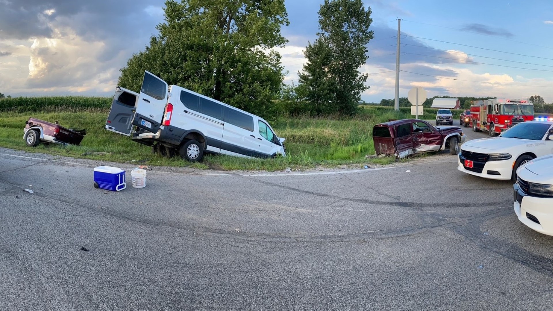 The crash happened Monday around 7:15 p.m. on US 27 and Hoagland Road south of Fort Wayne.