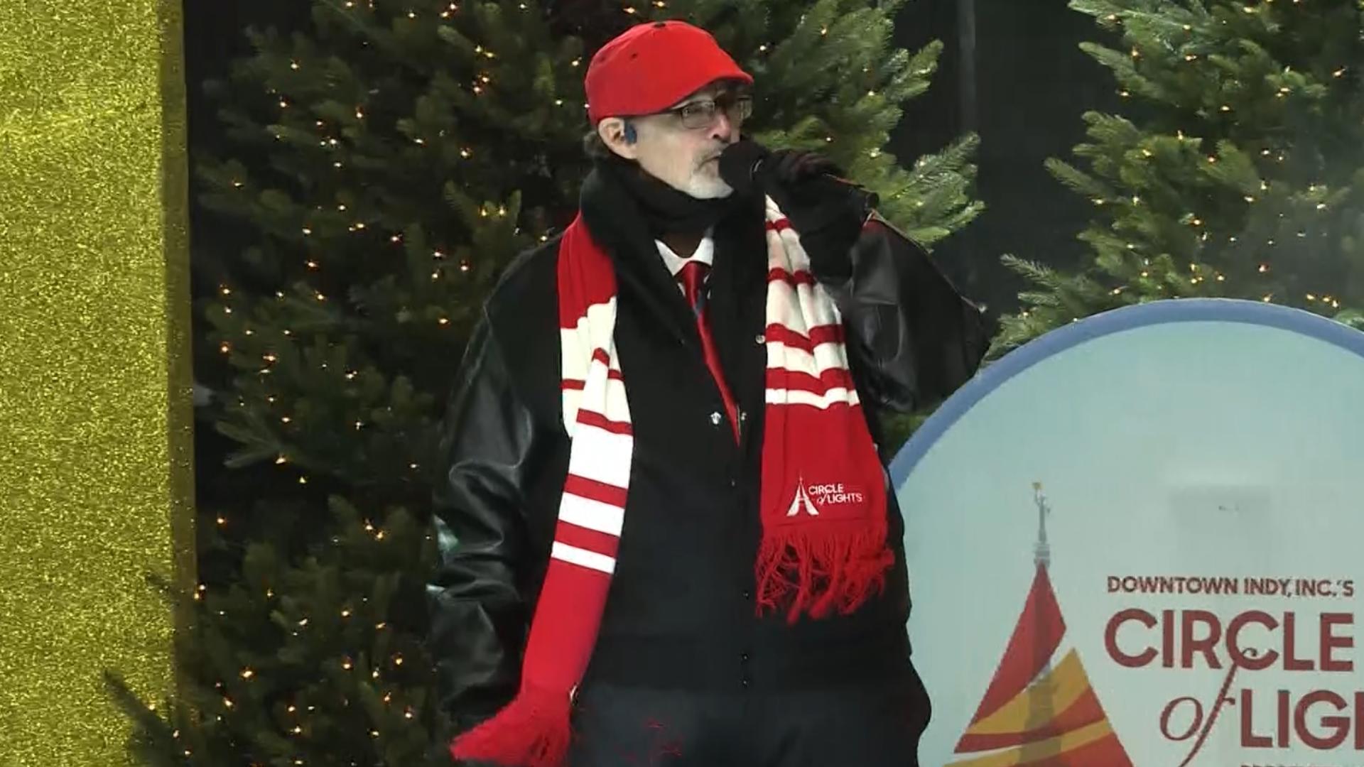 "America's Got Talent" champion Richard Goodall performed "Santa Claus is Coming to Town" during the "Circle of Lights" show in downtown Indianapolis Friday.