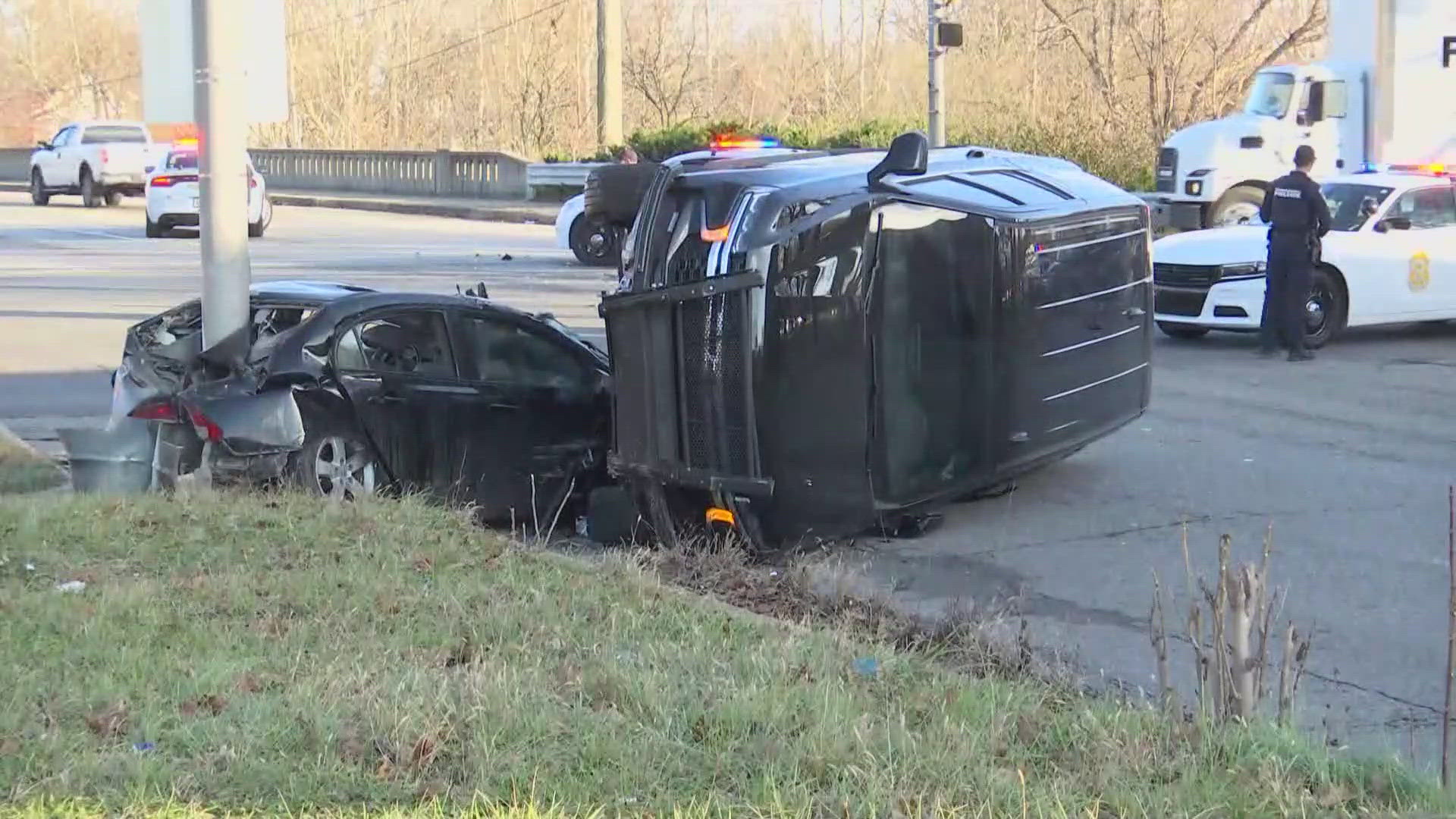 It happened around 3 p.m. Tuesday near East 30th Street and East Fall Creek Parkway North Drive.