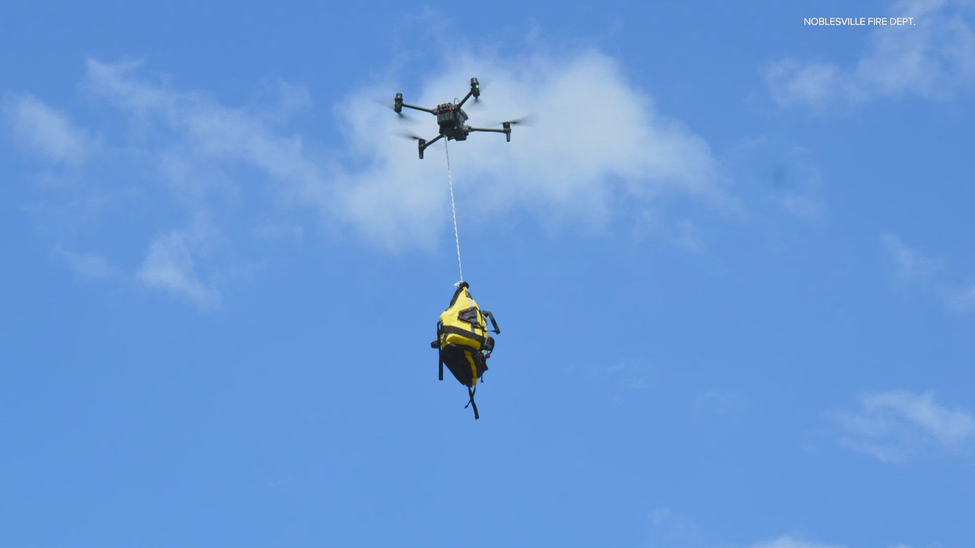 Noblesville FD says the drone can do more than just monitor situations, it can also carry supplies to people in need.