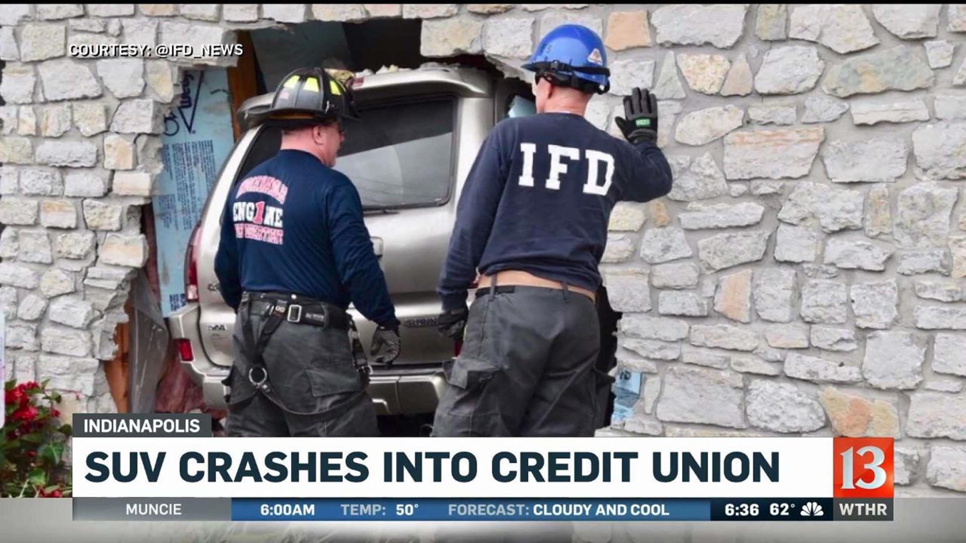 Car Crashes into Bank