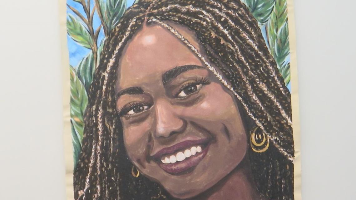 Portrait on display at Fishers City Hall celebrates Hailey Buzbee