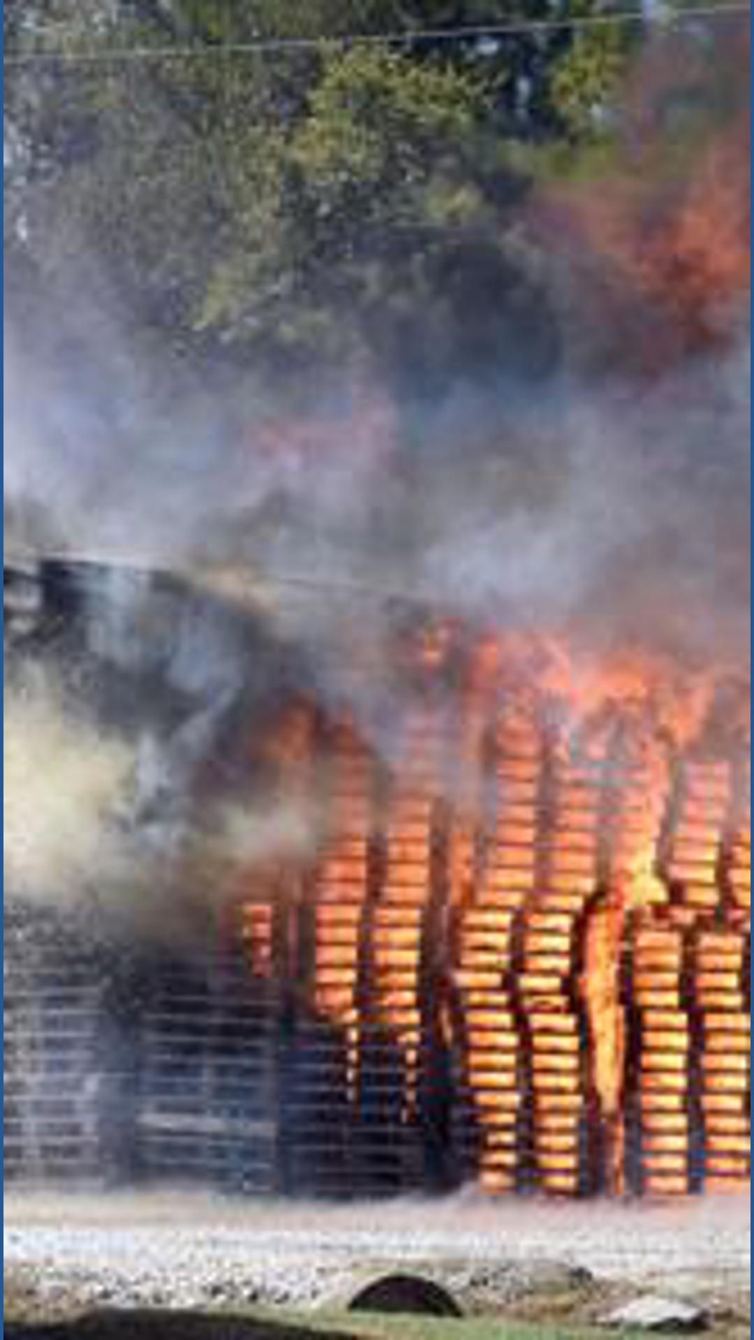 Massive fire under investigation at Rush County pallet factory | wthr.com