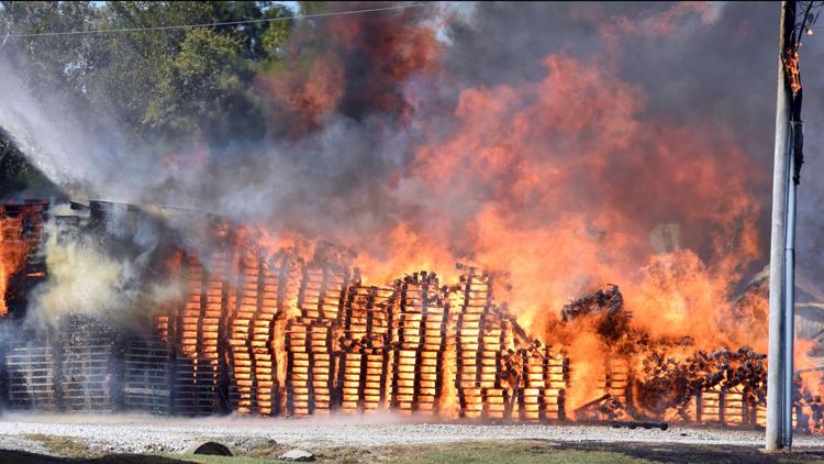 Massive fire under investigation at Rush County pallet factory