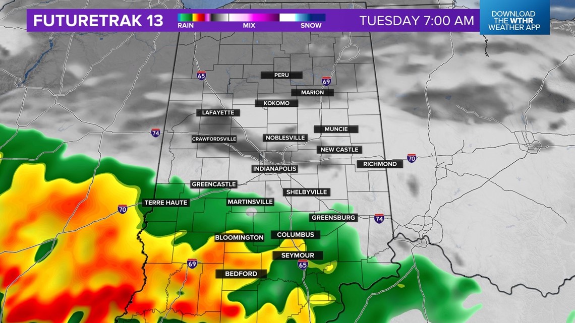 Heaviest rain south Tuesday for central Indiana - Vimarsana News
