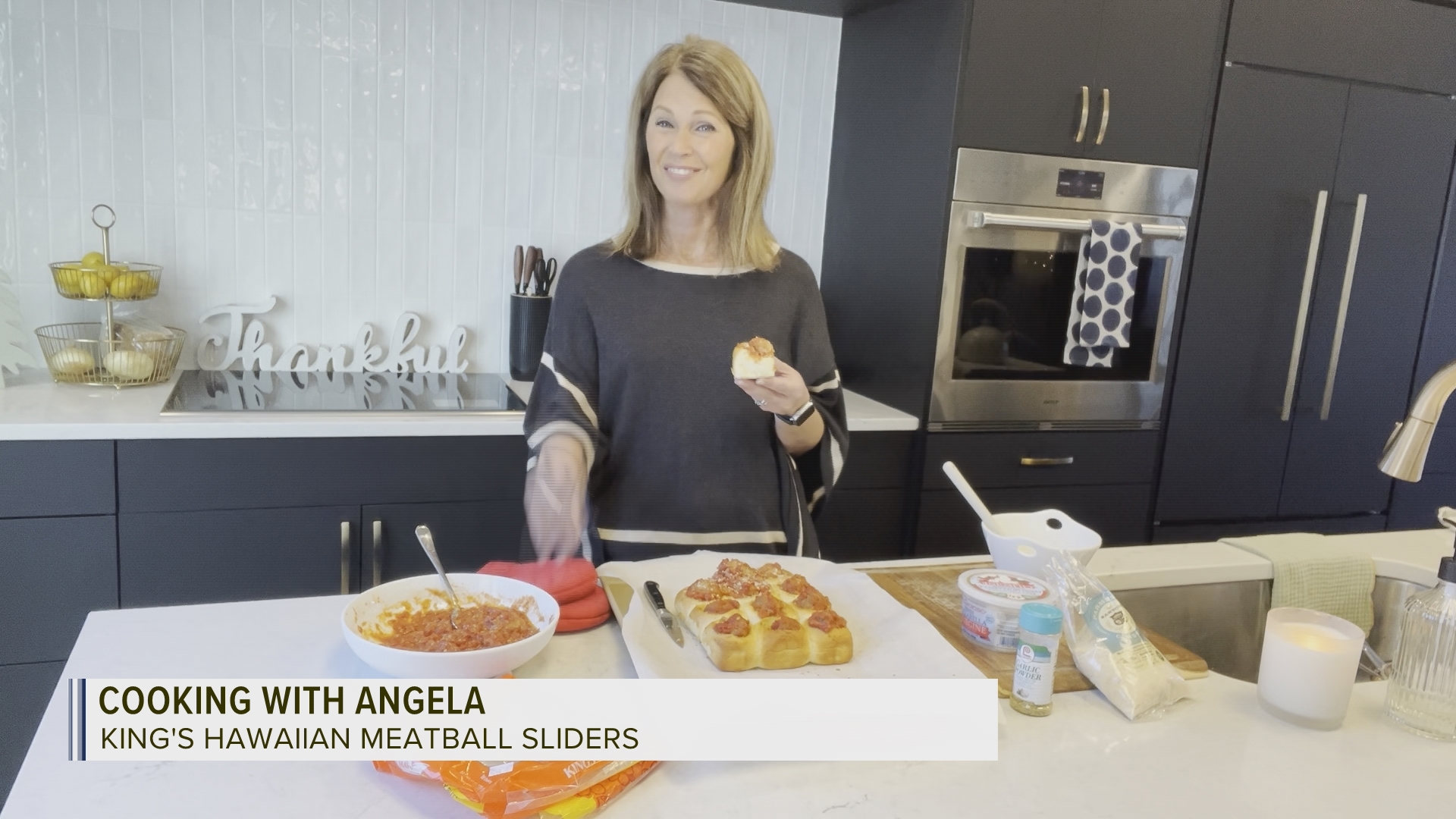 Angela Buchman shows us a recipe for a dish that's trending on social media: the King's Hawaiian Meatball Sliders!