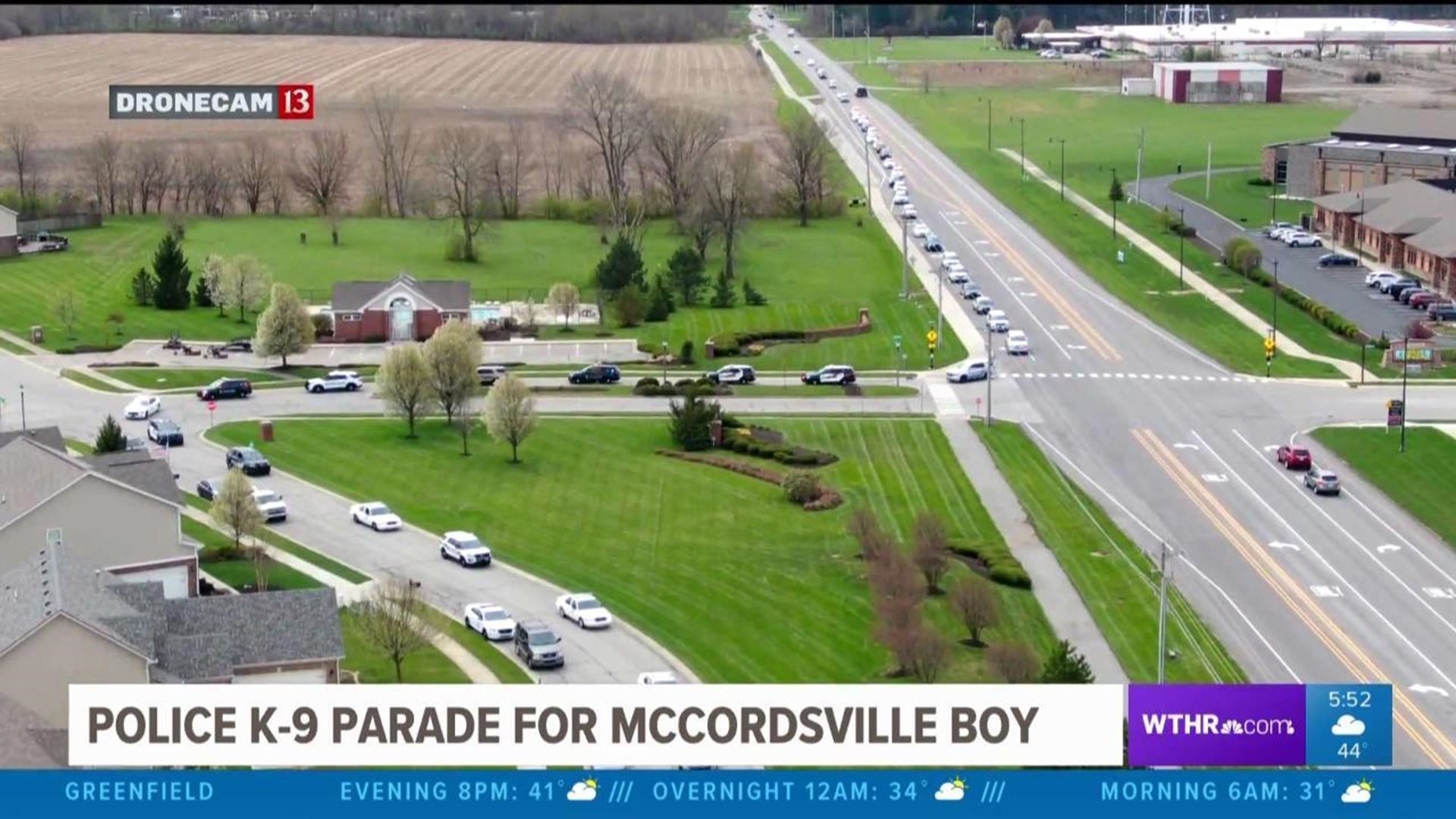 Police put on K9 parade to lift the spirits of McCordsville boy