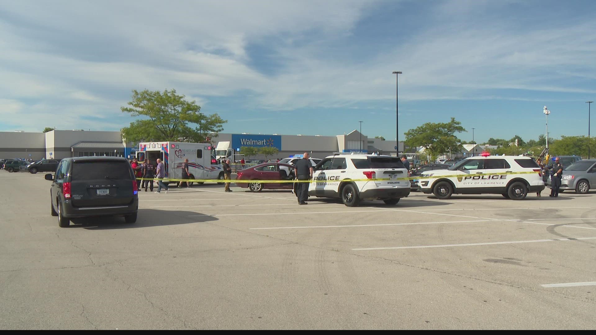 A man is in critical condition after being shot in a vehicle in the parking lot of the Lawrence Walmart Friday morning.