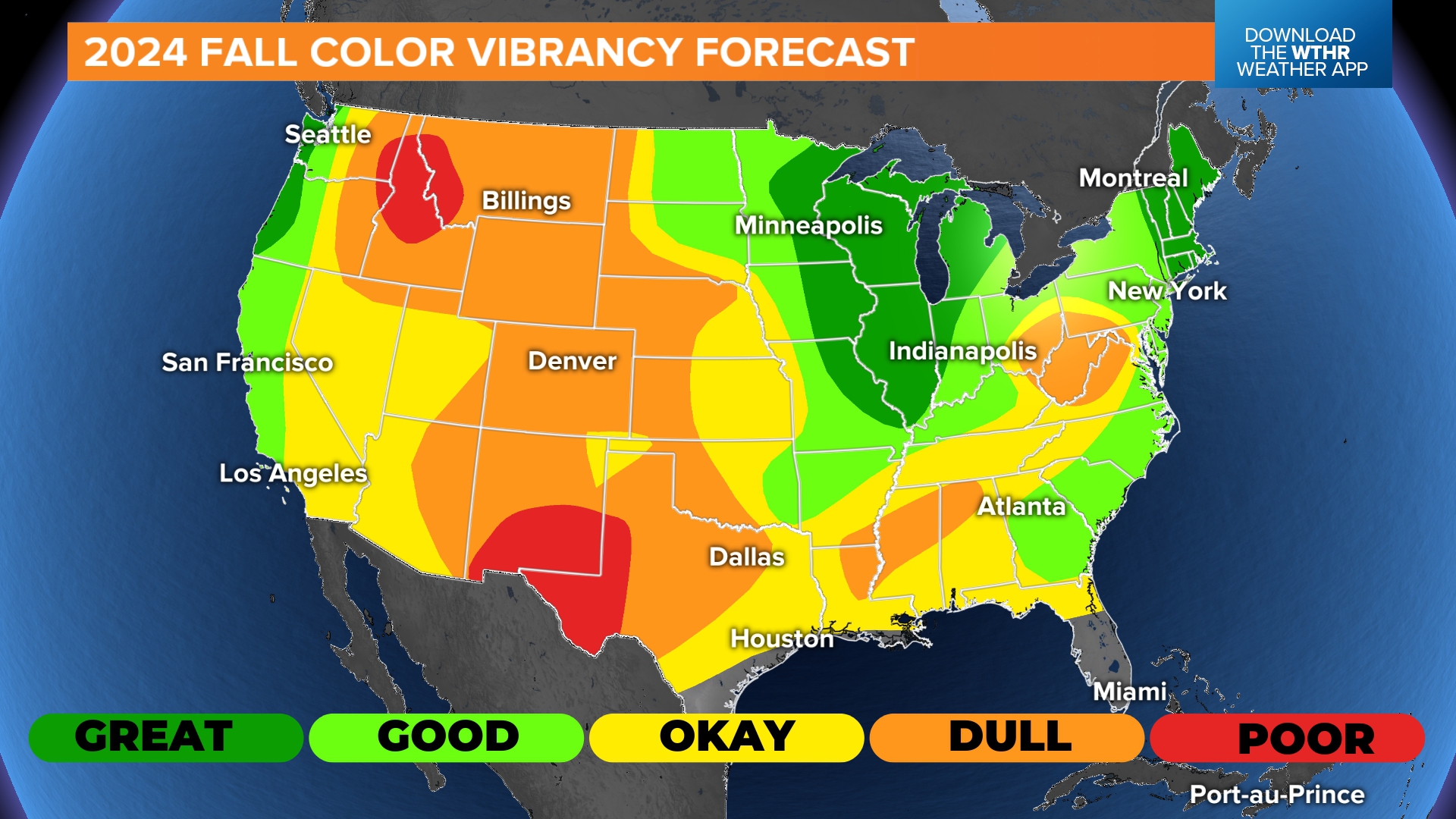 Which states are forecasted to have the best fall foliage this year? We are looking for areas that will have ample rain and cool nights to produce great color.